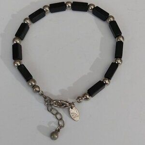 2000 MTV Network Black Silver Beaded Bracelet